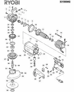 Buy A Ryobi G1500 Spare part or Replacement part for Your Grinders & Cutters and Fix Your Machine Today